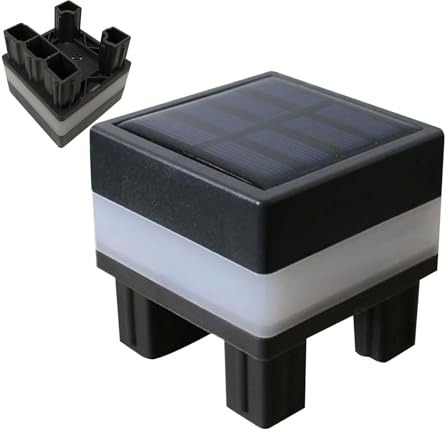 Solar Pfostenkappenleuchten Für 7 × 7 Cm Quadratische Aluminiumrohr Oder PVC Röhrenzaun Pfostenkappe Solar Mit 2 Farbmodi Wasserdicht Solarlampe Außen Für Hölzerne Pfosten Terrasse Briefkasten
