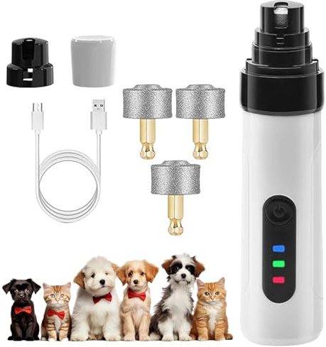 Silent Groom Pro Nail Grinder, USB Rechargeable Silent Groom Pro Nail Grinder, 2025 Upgrade Pet Cat Dog Paw Trimmer, Pet Nail Grooming Tool with Led for Small, Medium & Large Pets