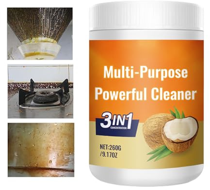 WJnflQN Limpiador De Cocina | Crema Limpiadora De Usos Múltiples,Limpiador De Horno De Usos Múltiples Y Potente | Para Utensilios De Cocina, Ollas, Sartenes, Encimeras, Electrodomesticos Y