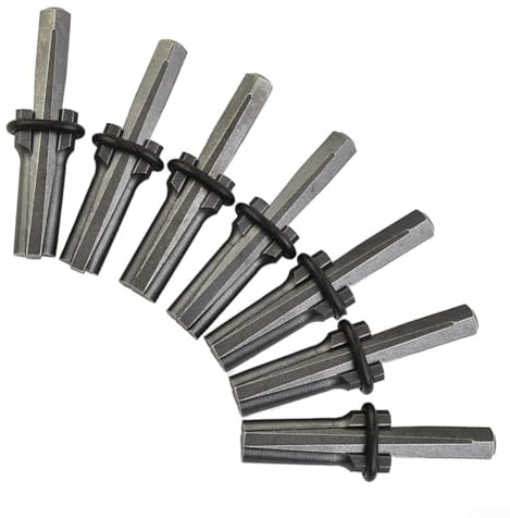 Juego de 7 cuñas de separación de piedra para roca, granito y hormigón - Kit de herramientas manuales y plumas con 14 mm de diámetro (9/16 pulgadas), 105 mm de longitud, alta dureza