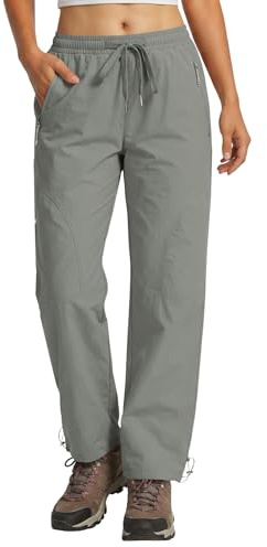 Rapbin Women's Walking Hiking Cargo Trousers Lightweight Quick Dry Water Resistant Casual Work Outdoor Pants with Zip Pockets