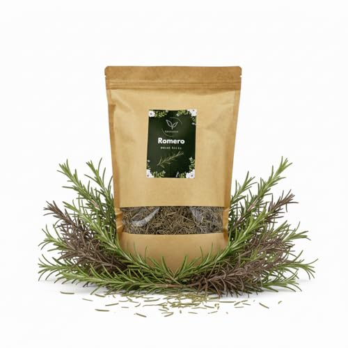 Romero (Rosmarinus officinalis) torkad lösvikt 1000 g – för örtinfusioner, 100% naturlig, utan tillsatser – La Herbera