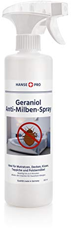 HANSE PRO Geraniol Anti-Milben-Spray, 1 x 500 ml I Hausstaub-Milben-Spray I Milbenschutz I Anti-Milben-Mittel gegen Bettwanzen & Milben I Hausstaubmilben-Allergie I Milben-Bekämpfung