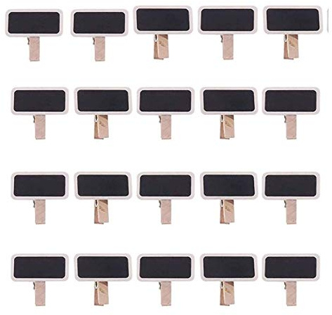 50 Mini lavagna legno messaggio rettangolo ardesia A clip clip panel pannello, come targhetta per nome o foto per decorazione del tavolo del matrimonio, per numeri e prezzi