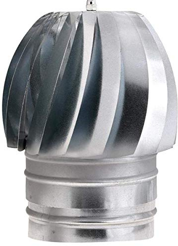 SOMBRERO EXTRACTOR DE HUMO 200MM O 20CM EN ACERO GALVANIZADO GORRO GIRATORIO PARA SALIDA DE HUMO DE CHIMENEAS ESTUFAS DE DIAMETRO: (200)
