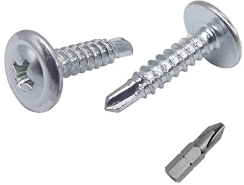 Confezione da 300 viti in acciaio zincato, 4,2 x 19 mm, testa a capriata modificata Phillips, viti autofilettanti per lamiera, autofilettanti (300, 4,2 x 19 mm)