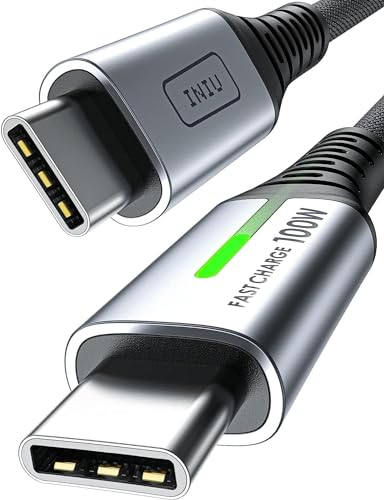 INIU USB C Kabel, 100W [2m] PD3.0 Schnellladekabel USB C auf USBC, Nylon Geflochten Ladekabel USB-C Ladegerät für iPhone 17 16 15 Pro Max Samsung Galaxy S25 S24 S23 Pixel 9 iPad Air Pro MacBook usw.