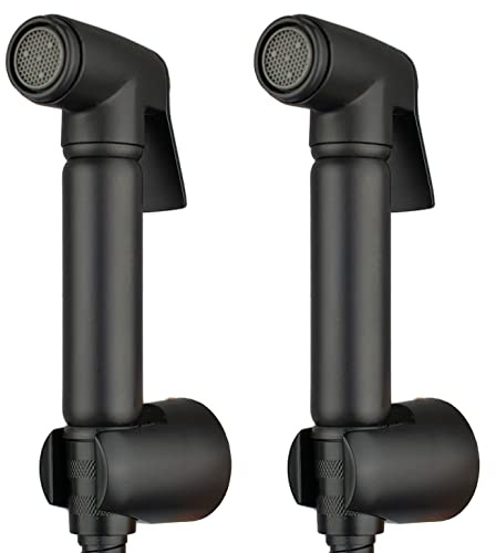Xcel Home™ 2 x Handheld Douche Sprayer Kit Black | Muslim Shattaf Shower for Toilet Bathroom | Wall Mounted Bidet for Hygiene, Pet Wash | 1.5m Shower Hose & Holder Included
