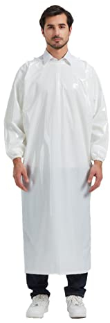 Nanxson Unisex wasserdicht Langarm Schürze TPU umweltfreundlich Küche Arbeitsschürze Fleischerschürze Metzgerschürze