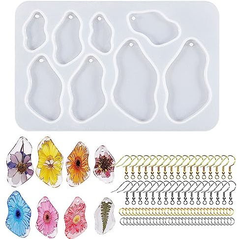Attuslla Moldes Resina Epoxi Joyeria, Moldes de Silicona Para Resina, Resina Epoxi Moldes Silicona, Bricolaje Manualidades Para Creación de Joyas, Colgante de Pendientes, Collar y Pulsera, Accesorio