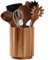 LOHONER Soporte en madera de acacia para utensilios de cocina, soporte giratorio de 360° para decoración de encimera de cocina, 18.28 cm