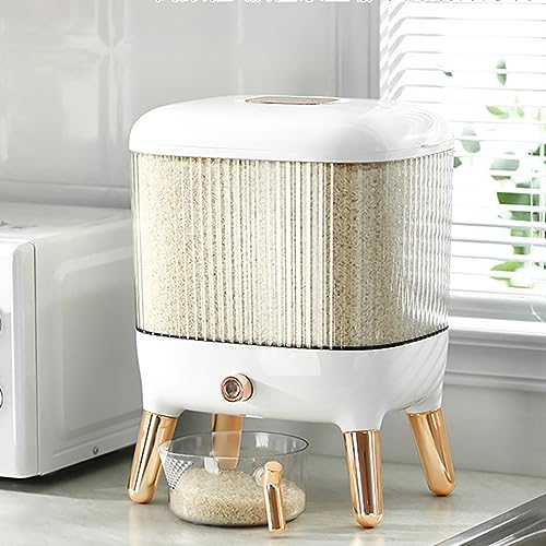 Récipient de stockage de cuisine de 20 kg, seau à riz étanche à l'humidité avec tasse à mesurer pour le stockage de cuisine de riz, millet, haricots rouges