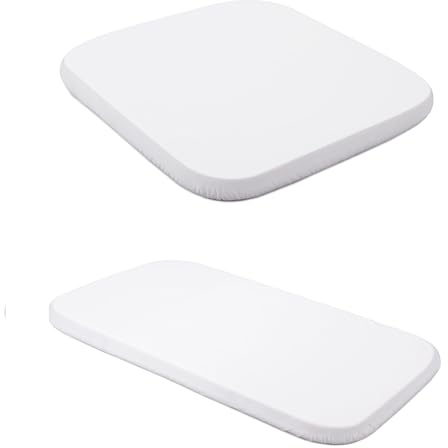 Waldin Lot de 2 Draps Housses, Lit Bébé 7en1, Jersey Coton, Blanc