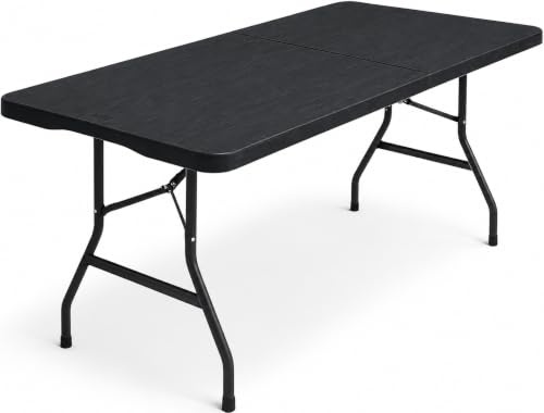 ACCURATE Heavy Duty Folding Camping Table (BLACK, 6FT) | Durable