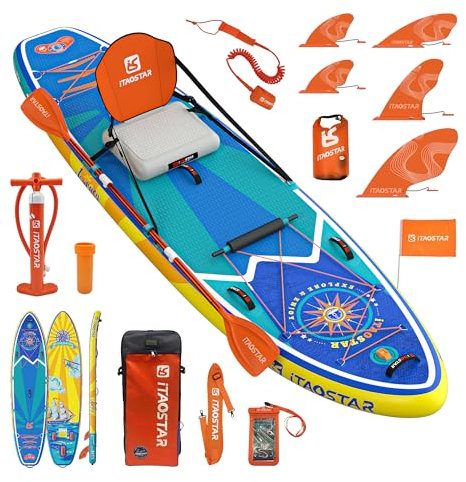 iTAOSTAR J01AP 34 Extra Wide Paddle Board, Inflatable Stand Up Paddle Board with Premium SUP Accessories, Inflatable Paddle Boards for Adults/Youth of All Skill Levels