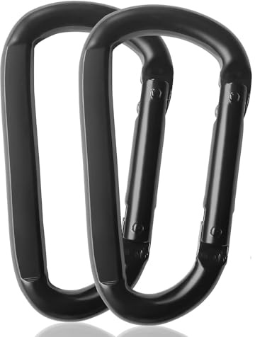 2pcs Carabiner Clip, 860lbs, 3 Iron Heavy Duty Carabiner, Aluminum Alloy D-Ring Carabiners Key Chain Clip Hook for Camping, Hiking, Traveling, Fishing, Backpack