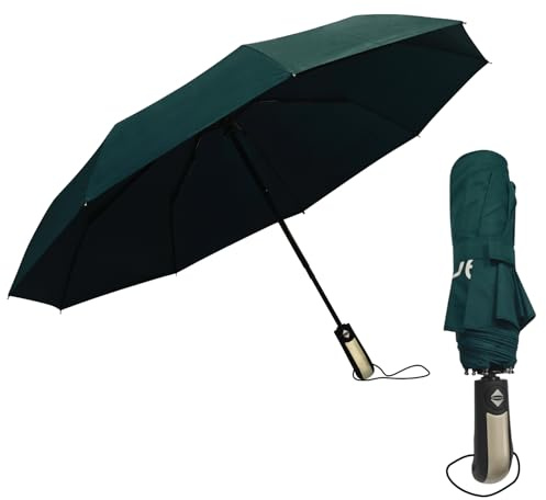 Chic Defend Parapluie résistant aux tempêtes pour la pluie Parapluie de poche automatique avec 9 baleines Pliable Compact Parapluie de voyage avec étui de parapluie pour hommes et femmes, Léger et