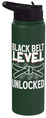 Black Belt Level Unlocked Stainless Steel Insulated Water Bottle