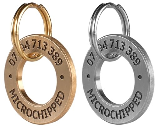 Medaglietta rotonda in ottone massiccio e acciaio inossidabile, incisione profonda, targhetta identificativa per animali domestici, medaglietta per cani, gatti, cuccioli, targhetta identificativa per