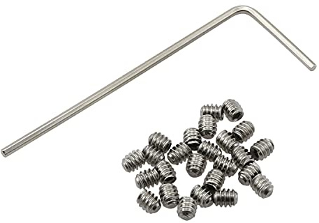 BAIRONG 25pcs 4-40 x 1/8 Stainless Steel Allen Head Hex Hexagon Socket Set Screws Cup Point with Hex Key Wrench