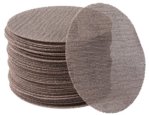 UPWOOD 50PCS 125mm 5 Inch Mesh Sanding Discs 120 Grit Hook & Loop, Dust Free Anti-Blocking Net Sandpaper Sheets for Car Body, Wood, Metal, Plastic, Paint, Adapts to All 125 mm Sander Grinder Polisher