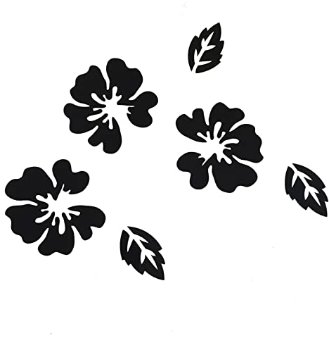 VIERSHU Miroir Fleurs Stickers Muraux Moderne Maison Chambre Salon Salle de Bain Mural Deco Autocollant 3D Fleurs Decoration Noir