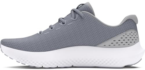 Under Armour UA Charged Surge 4 sportskor för män, lätta ventilerande sneakers, svart/antracitgrå/vit, Färg: grå, 43 EU