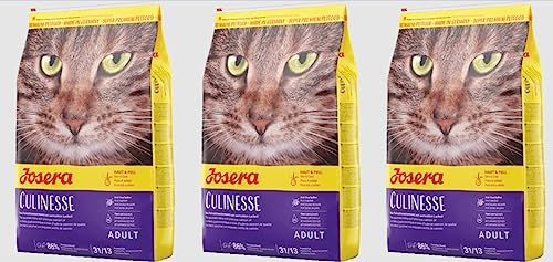 JOSERA Culinesse (3 x 400 g) | Katzenfutter mit Lachsöl | Super Premium Katzenfutter für ausgewachsene Indoor und Outdoor Katzen | 3er Pack