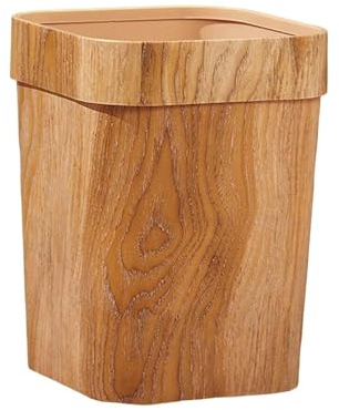 EYEZER Bidoni della spazzatura vintage in legno imitazione/Cestino per la carta straccia quadrato Contenitore per immondizia/Per la camera da letto Dormitorio Home Office Cestino della spazzatura (C)