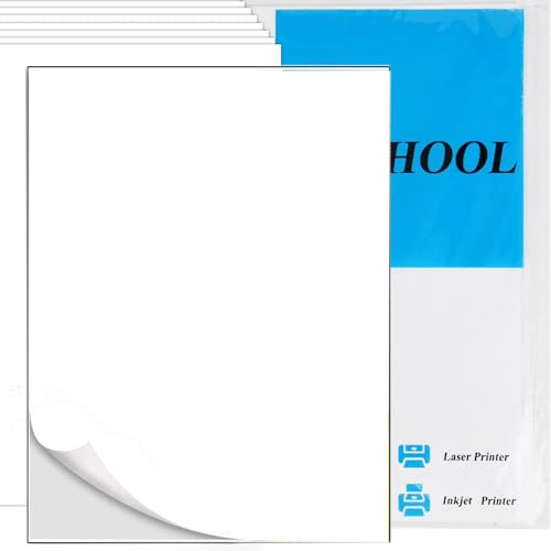 YOUHOOL A4 fullblad klistermärke adressetiketter vit matta etikettpapper 210 mm x 297 mm fraktetiketter för laserbläckstråleskrivare