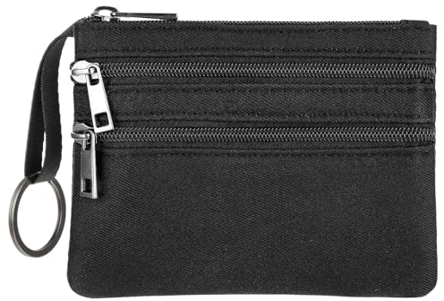 Amabro Mini Geldbörse Damen,Kleines Portemonnaie Geldbeutel Geldbörse Herren Schlüsseltasche Klein Wechselgeldbeutel Mit Reißverschluss Schlüsselring Tragbare Geldfach Schlüsselanhänger Münztasche