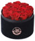 Dekun Rosen-Box Rund Ewige Rosenbox- 12 konservierte Rosen Rot in Box haltbar 1-3 Jahre - Geschenke für Mutter Freundin Ehefrau Oma; Geburtstag Valentinstag Ewige Blume (Black Box & Rot Rose)