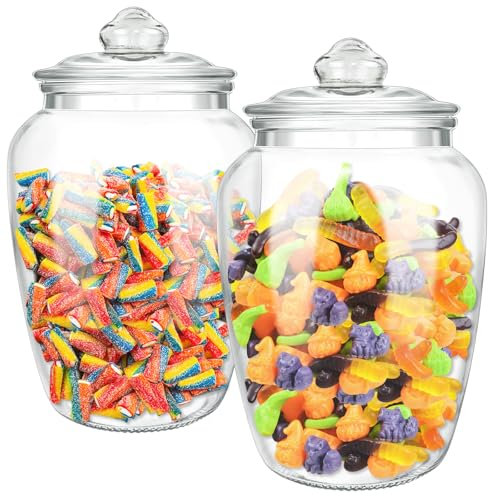 YEXEXINM 2 Pcs 74 oz Glas Süßigkeiten-Plätzchen-Gläser Mit luftdichten Deckeln, Dekorative Apotheker-Gläser,Buffet-Behälter für Küchenzähler, Klare Lebensmittel-Speicher-Kanister-Candy Bar Behälter