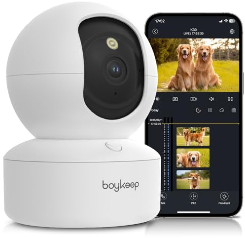 BoyKeep 2K Indoor Security Camera 5G/2.4GHz Wi-Fi Cameras for Baby/Elder/Dog/Pet Camera with Phone app, 2-Way Audio Baby Monitor Camera, Night Vision, Cloud & SD Card Storage