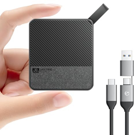 SAN ZANG MASTER Extern hårddisk 1 TB 560 MB/s läsning, 520 MB/s skrivning, USB 3.2 Gen.1, extern hårddisk för PC, smartphone och spelkonsoler, S5Plus