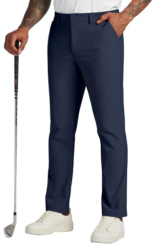 WILLIT Golfbyxor för män, stretchbyxor, joggingbyxor, snabbtorkande, arbete, kontorsbyxor, lediga byxor med 4 fickor, 30 tum/32 tum/34 tum