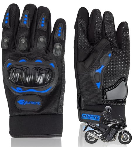 Generico Guanti Moto Uomo e Donna – Touch Screen – Antiscivolo e Traspiranti – Protezioni Rigide Nocche e Palmo – Ideali per Moto, MTB e Scooter