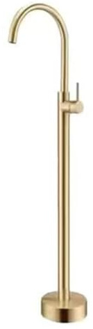 Grifo Mezclador para Bañera Moderno Grifo de Pie Grifo de Bañera con Caño Giratorio de 360° para Montar En El Suelo de Latón para Agua Caliente Y Fría de Pie Dorado