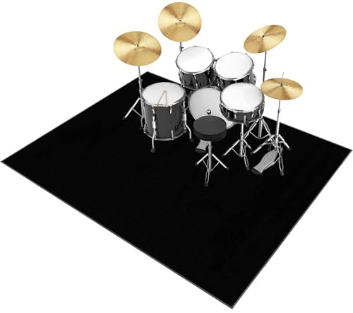 Tehocwiz Alfombra Bateria Electronica Alfombras Batería Acústico Alfombra para Batería Antideslizantes Alfombra de Tambor Tambor Alfombra Insonorizada para Bombo Caja Alfombrillas 120 x 70 cm