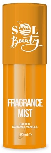 Sol Beauty Spray corpo alla vaniglia e caramello salato, spray corpo vegano che aiuta la pelle a rimanere idratata e rinfrescata, spray per tutto il corpo 150 ml