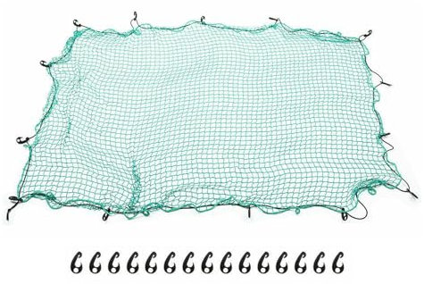 Rete da carico 1,5 x 2,2 m / 2 x 3 m / 2,5 x 3,5 m per pick-up camion rimorchio letto con 15 ganci e cinghia elastica Cargo rete pick-up camion letto