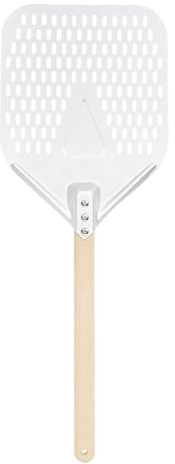 Zanthicia Pelle à Pizza perforée avec Manche en Bois, Outil Ergonomique et Durable pour Un Transfert des Pizzas et des gâteaux dans la Cuisine. Accessoires pour Four à Pain.