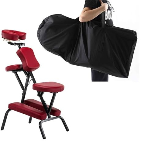 Silla de masaje, silla de spa plegable portátil con bolsa de transporte para viajes, asiento ligero para terapia de masaje para belleza y cuidado personal