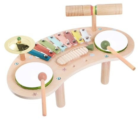 Set Di Batteria Giocattolo Per Bambini - Kit Di Batteria Musicale In Miniatura Da 850 G Con Bacchette, Rullante Regolabile, Basso E , Strumento Per L'apprendimento Precoce Per Bambini E Ragazzi,