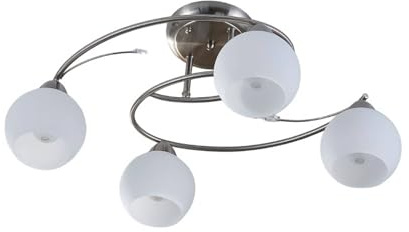 Lindby Ceiling Light Svean dimmable (Modern) in Silver Made of Glass for e.g. Living Room & Dining (4 Light Sources, E14) from Ceiling lamp