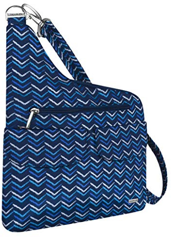 Travelon Anti-Theft Cross-Body Bag, Two Pocket (A V STRIPE), V-stripe, One Size, Anti-theft Cross-body Bag
