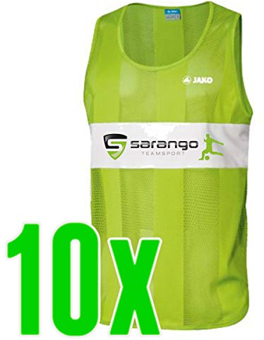 Jako Trainingsleibchen grün 10er Set Sarango Logo, Wähle Deine Größe:2 (Senior)