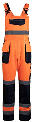 Brixton Flash Salopette réfléchissante - Pantalon de travail - Pantalon de sécurité (56, orange), Orange, 56