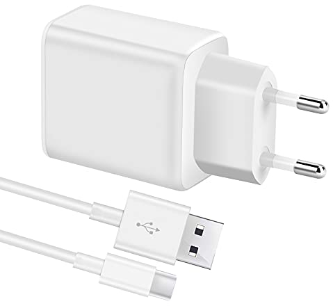 MEROM Cargador Quick Charge 3.0 18W Fuente de Alimentación, Type C para Samsung Galaxy S10 S10 E Huawei P20 Xiaomi Mi 9 Redmi Note 9S HTC 10 OnePlus 5 LG G5 G6 Cable Adaptador USB