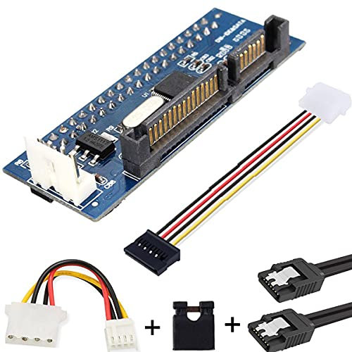 Youmile IDE/PATA 40Pin Disk to SATA-Buchse Adapter PCBA-Konverter Mit Überbrückungskappe und Kabel für Desktop- und 3,5-Zoll-Festplattenlaufwerk